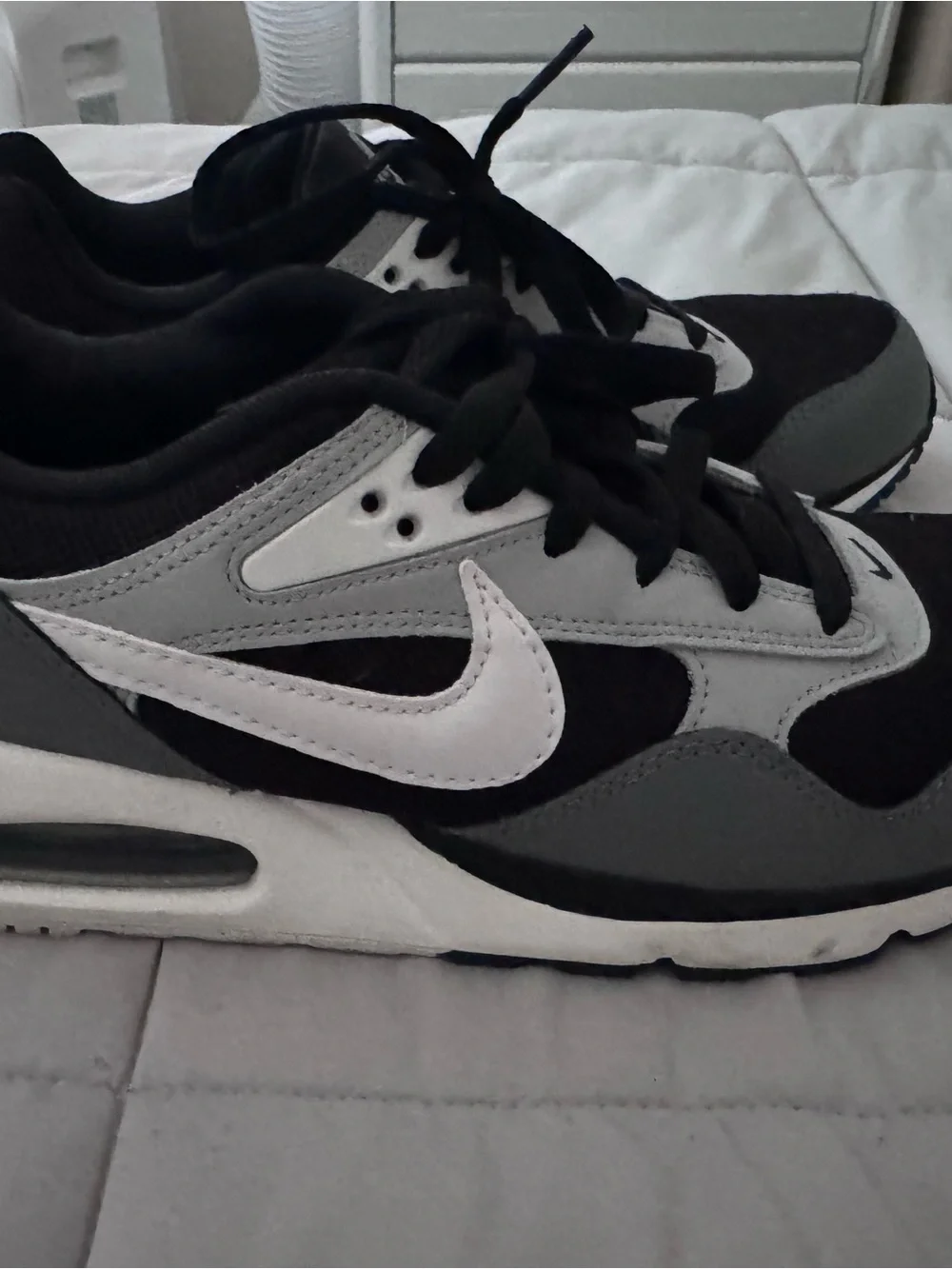 Nike Kids' Black, Gray & White Air-Cushioned Sneakers